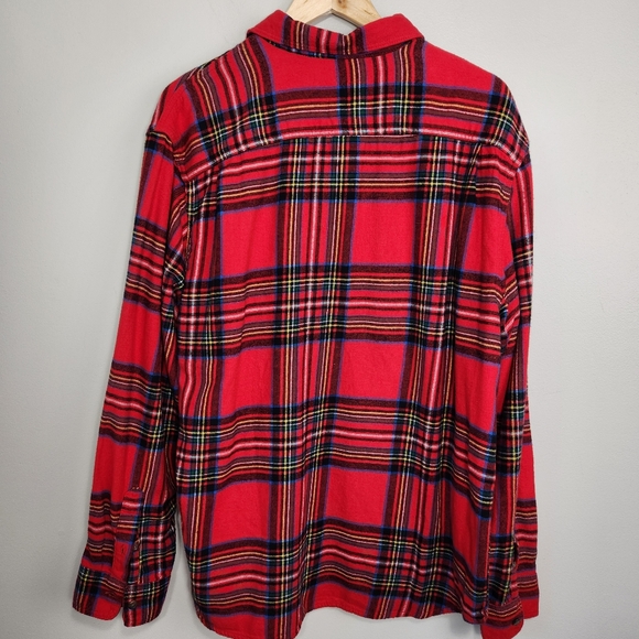 Old Navy Flannel Shirt Red Plaid Size XL Reg Fit Double Brushed - Picture 5 of 12